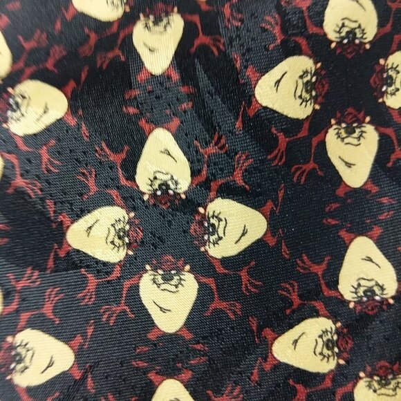 Vintage Looney Tunes Taz Tasmanian Devil Floral Necktie - Picture 2 of 6